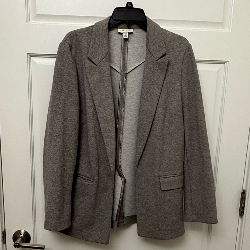 Topshop Light Gray Striped Blazer